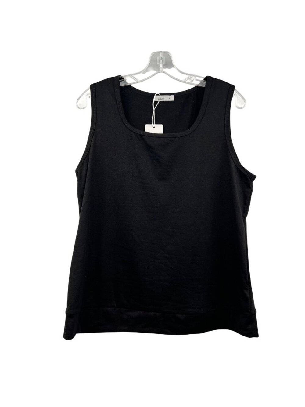 Wiholl Womens Black Tank Top Solid Size Large New